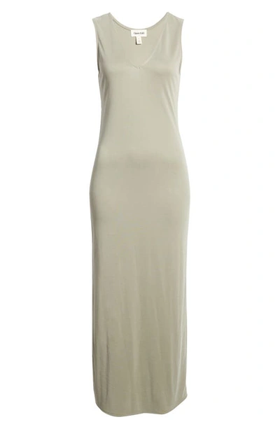 Open Edit Sleeveless Maxi Dress In Green Vetiver