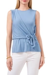 Vince Camuto Tie Front Sleeveless Top In Canyon Blue