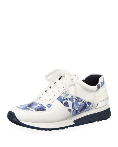 Michael Michael Kors Allie Floral-print Trainer Sneaker, Blue | ModeSens