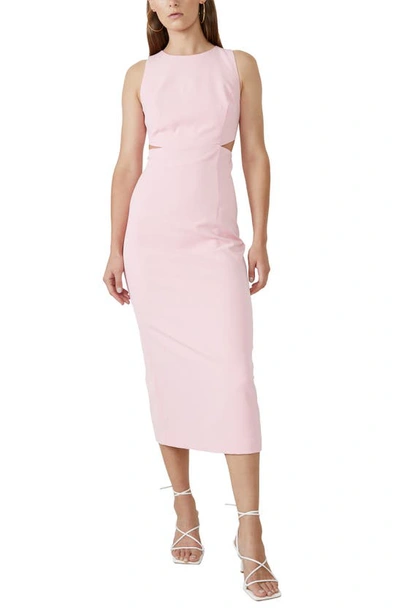 Bardot Lori Cutout Sheath Midi Dress In Vintage Pink | ModeSens