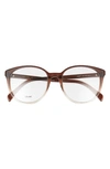 Celine 54mm Round Reading Glasses In Transparent Brown