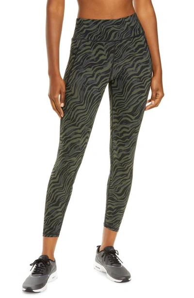 Sweaty Betty Zero Gravity Pocket 7/8 Running Leggings In Green Zebra Print