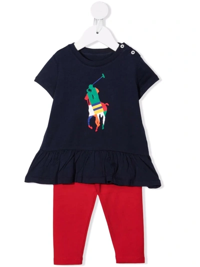 Ralph Lauren Baby Girl's 2-piece T-shirt & Legging Set In French Navy