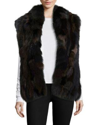 Adrienne Landau Fox Fur Vest In Multi | ModeSens