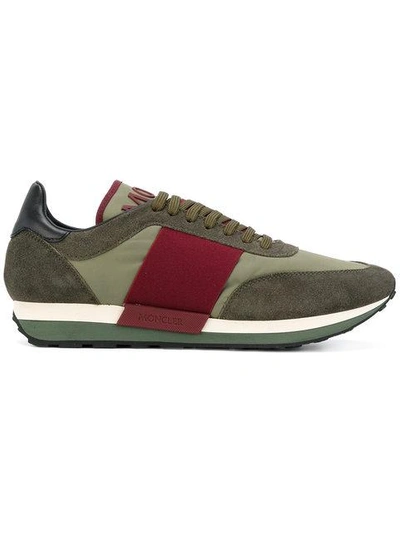 Moncler Horace Nylon & Leather Sneakers In Green