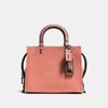Coach Rogue 25 With Colorblock Snakeskin Detail In Melon/black Copper