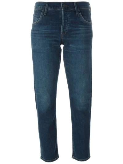 Citizens Of Humanity Elsa Mid-rise Slim Fit Cropped Jeans In Blue