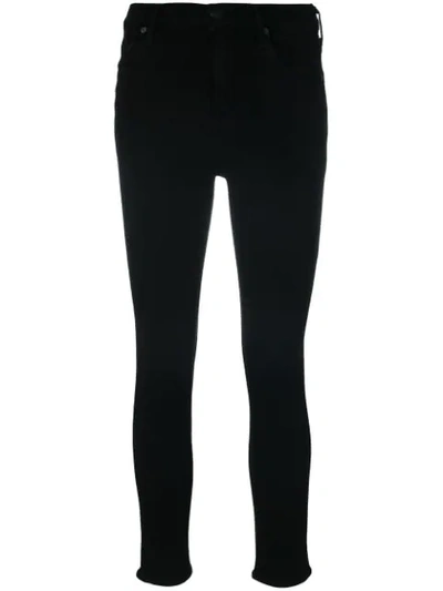 Citizens Of Humanity Super Skinny Cropped Jeans In Black