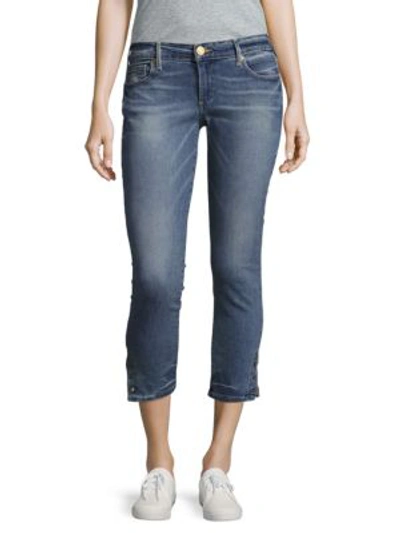 True Religion Casey Skinny-fit Cropped Jeans In Denim