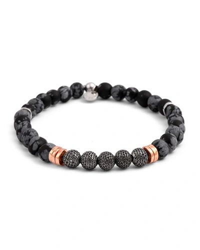 Tateossian Men's Stonehenge Bead Bracelet In Black