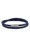 Tateossian Poprigato Leather & Sterling Silver Bracelet In Blue