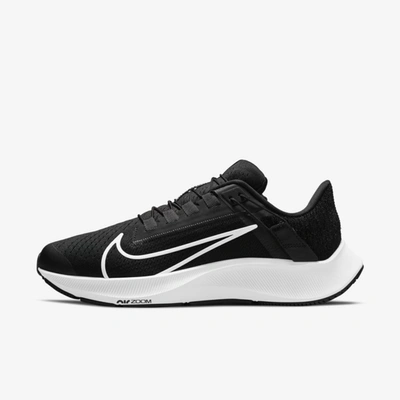 Nike Women's Air Zoom Pegasus 38 Flyease Easy On/off Road Running Shoes (wide) In Black