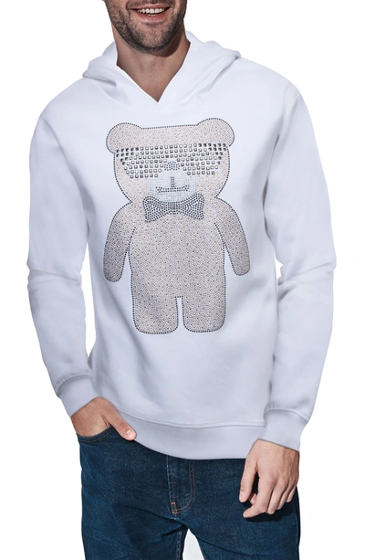 X-ray Bear Studded Graphic Hoodie In White