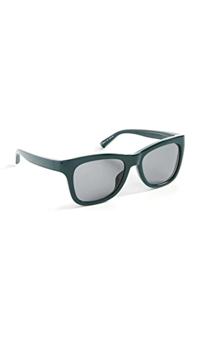 Balenciaga Classic Logo Square Sunglasses In Green-green-grey