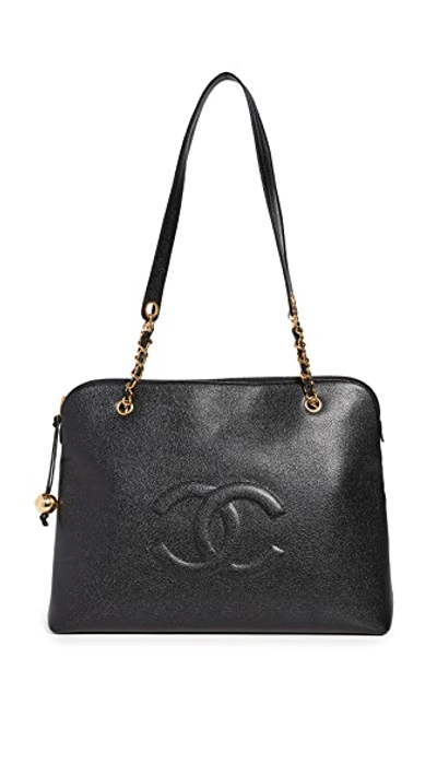 Pre-owned Chanel Black Caviar Tote Large