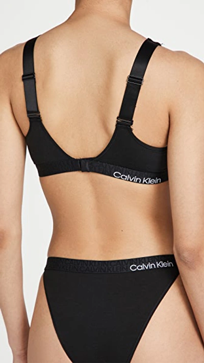 Calvin Klein Underwear Reconsidered Comfort Unlined Triangle Bra In Black