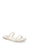 Agl Attilio Giusti Leombruni Sveva Double Band Slide Sandal In Off White/ Golden