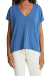 Eileen Fisher Organic Linen & Cotton Longline Cardigan In Coast