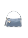 Valentino Garavani Rockstud Leather Small Shoulder Bag In Blue