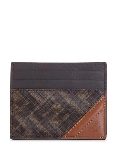 Fendi Ff Bi-fold Wallet In Marrone