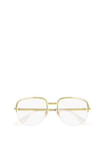 Gucci Eyewear Oval Frame Sunglasses In Gold