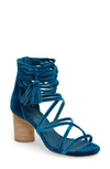 Jeffrey Campbell 'despina' Strappy Sandal In Blue Velvet