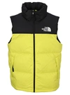 The North Face 1996 Retro Colorblock Puffer Vest In Sulphur Green
