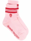 Alexander Mcqueen Skull Logo-print Socks In Pink