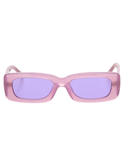 Attico The  Rectangular Frame Sunglasses In Purple