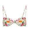 Tory Burch Printed Underwired Bikini Top In Multicolour