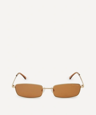 Dmy By Dmy Olsen Rectangular Metal Sunglasses In Brown