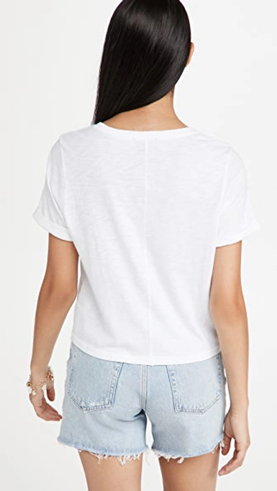 Paige Womens White Deena Scoop-neck Cotton-blend T-shirt Xs
