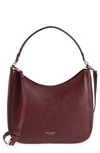 Kate Spade Roulette Large Leather Hobo Bag In Grenache