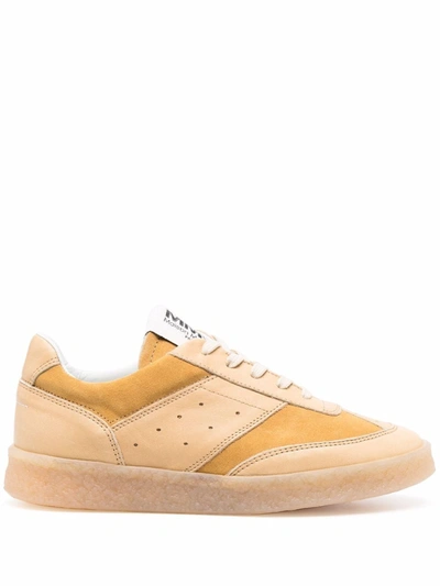 Mm6 Maison Margiela Leather And Suede Sneakers In Brown