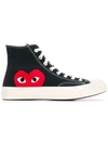 Comme Des Garçons Play Heart Lace-up Sneakers In Black