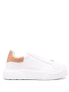 Casadei Off Road Lacroc Leather Sneakers In White