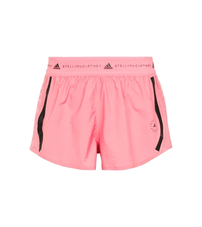 Adidas By Stella Mccartney Truepace Mesh-paneled Recycled Ripstop Shorts In 粉色