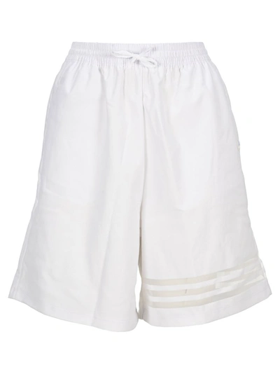 Adidas Originals Sheer Stripe Detail Shorts In White