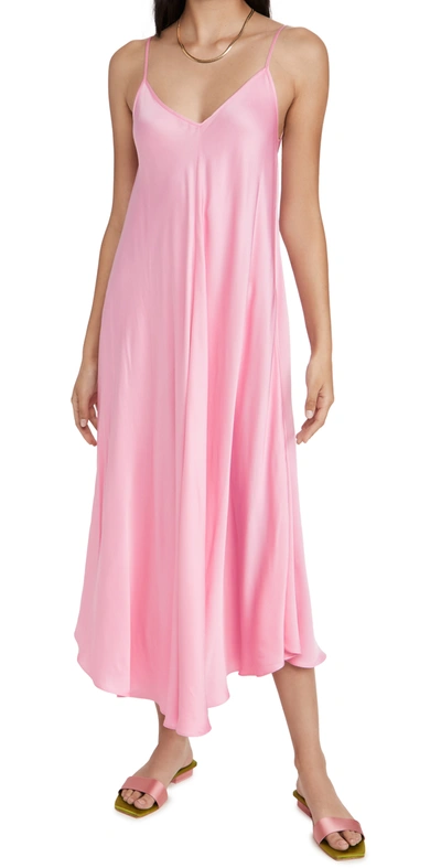 L Agence Lorraine Sleeveless Trapeze Midi Dress In Rose Bloom