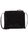 The Row Nu Twin Small Suede Shoulder Bag In Black