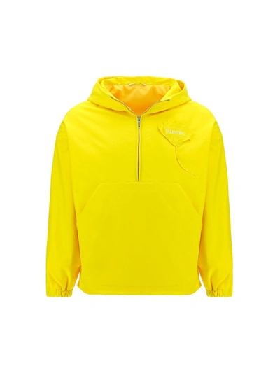 Valentino Flower Patch Hoodie In Yellow