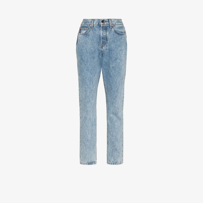 Wardrobe.nyc Stone-washed Tapered-leg Jeans In Blue