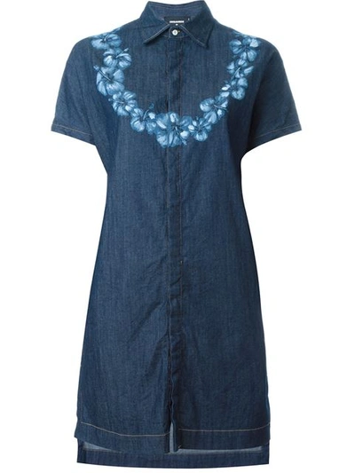 Dsquared2 Denim Shirt Dress In Light Blue