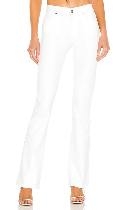 Paige Womens Crisp White Manhattan Flared High-rise Stretch-denim Jeans 28
