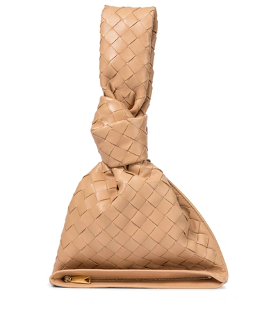 Bottega Veneta Almond Ladies Twist Woven Nappa Mini Bag In N,a