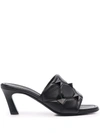 Valentino Garavani 65mm Roman Stud Quilted Slide Sandals In Black