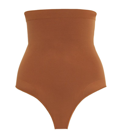 Skims Sculpting High-waist Briefs In Bronze