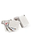 Tateossian Rhodium Odd Pair Card Cufflinks In Silver