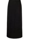 Totême Crinkle Pleated Silk Midi Skirt In Black
