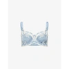 Panache Womens Crystal Blue Clara Lace-embellished Stretch-jersey Full-cup Bra 30d